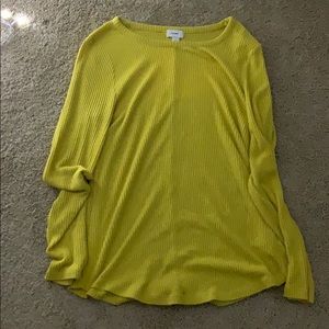 Yellow Ribbed Long Sweater